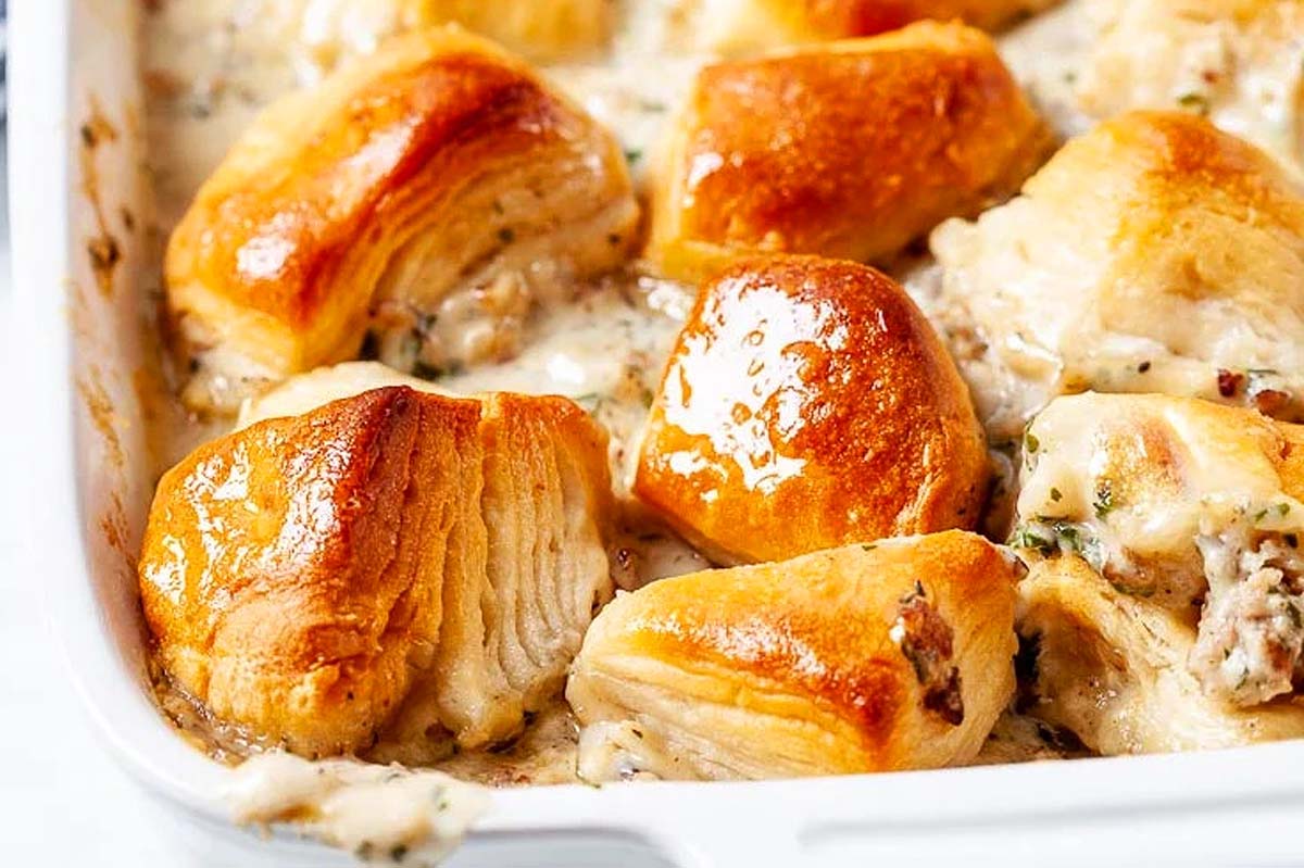 Biscuits and Gravy Casserole.