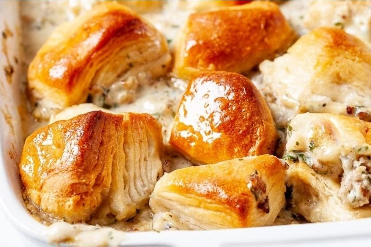 Biscuits and Gravy Casserole. 