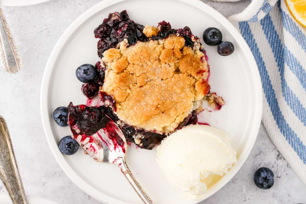 Blueberry Cobbler Dump Cake. 