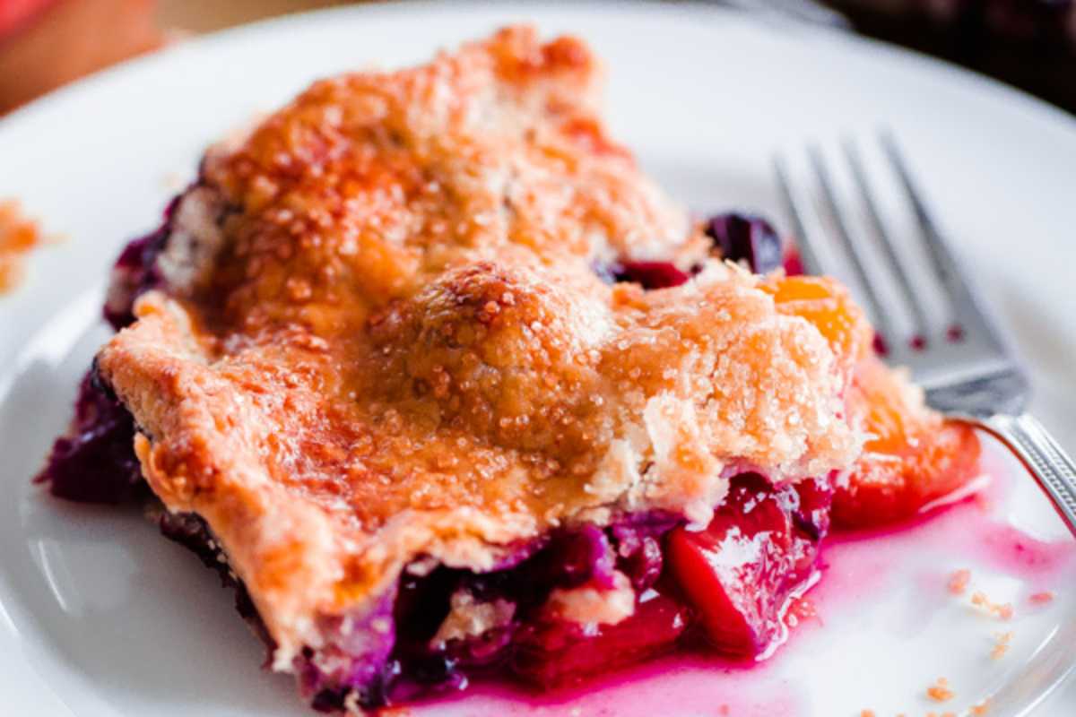 Blueberry Peach Slab Pie.