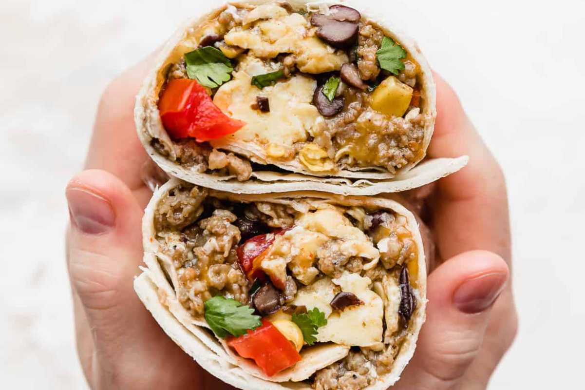 Breakfast Burrito With Black Beans. 