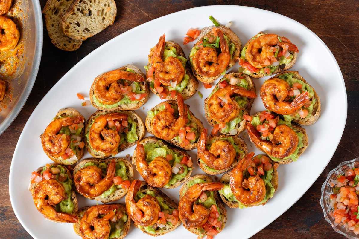 Cajun Shrimp Crostini. 