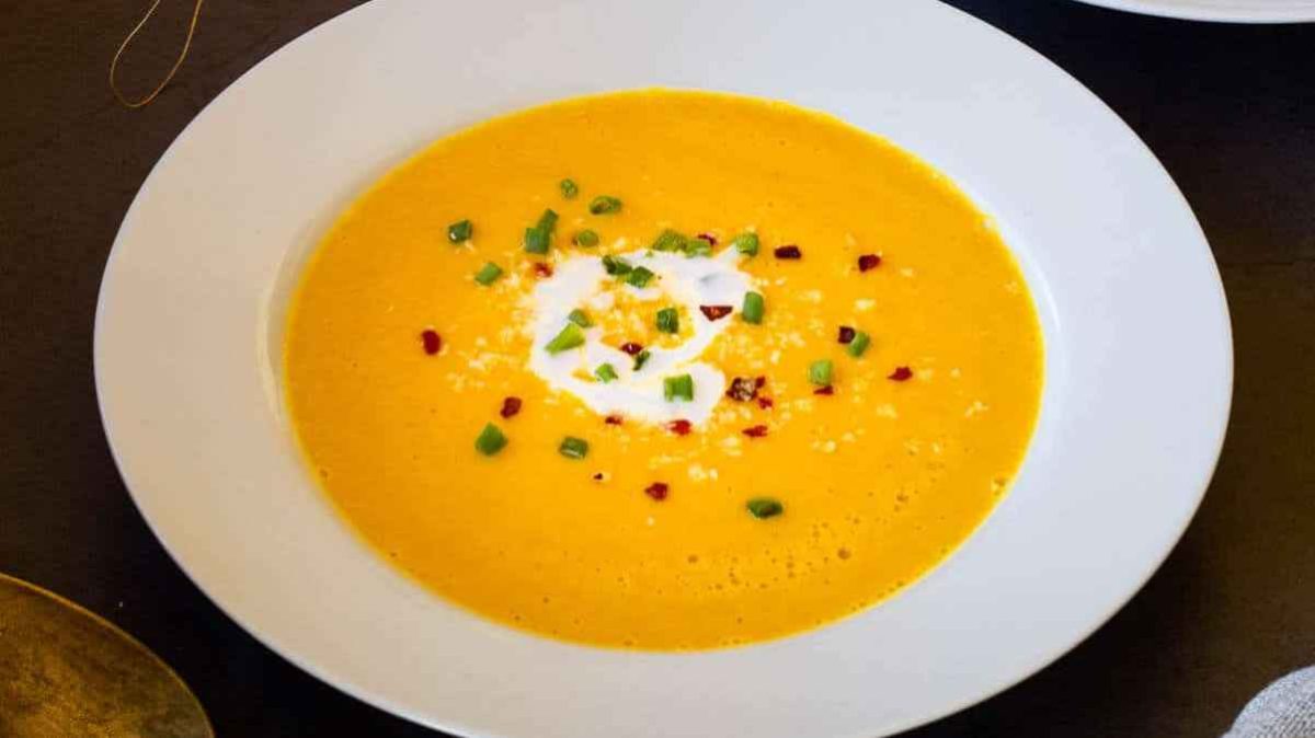 Carrot and Ginger Soup with Coconut Milk. 
