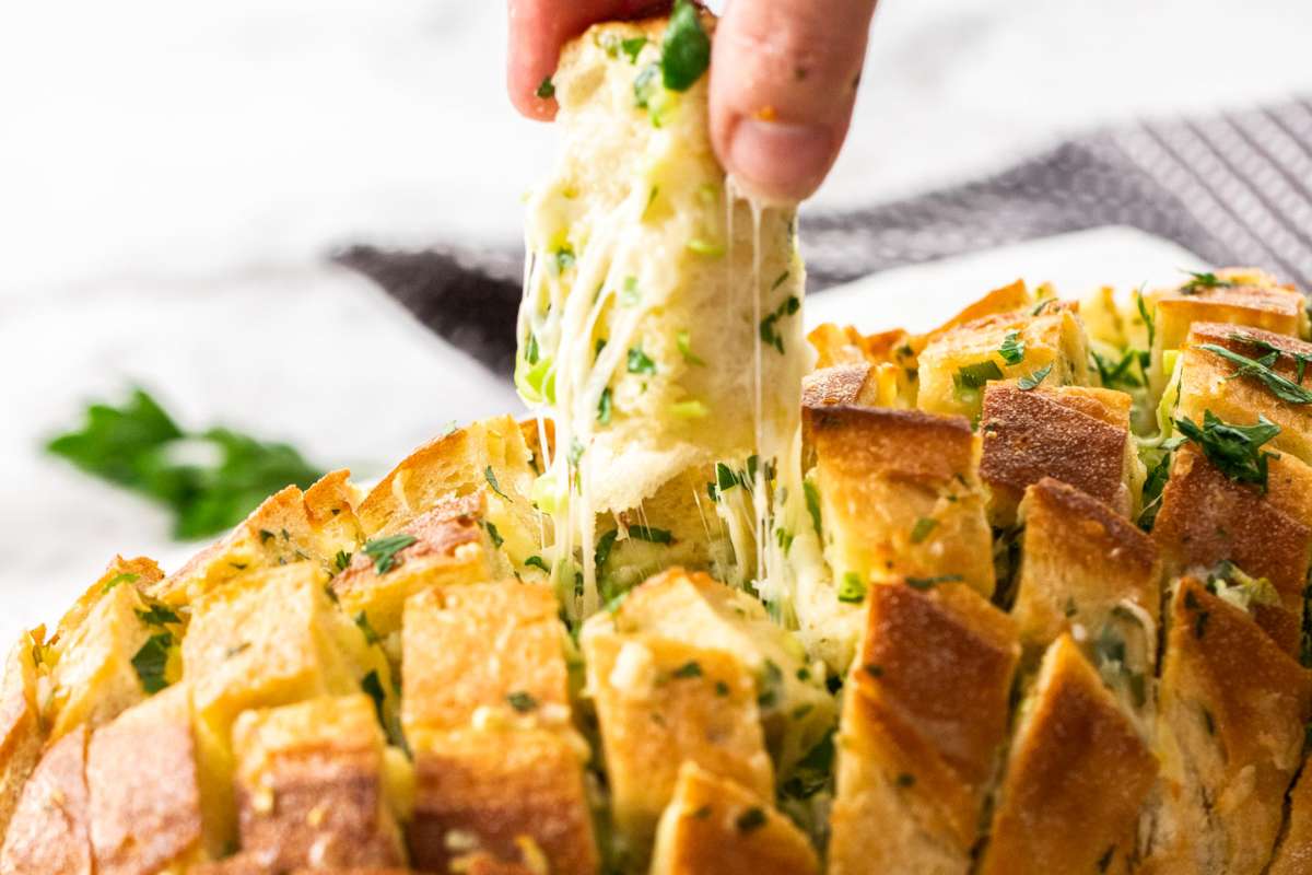 Cheesy Garlic Crack Bread.