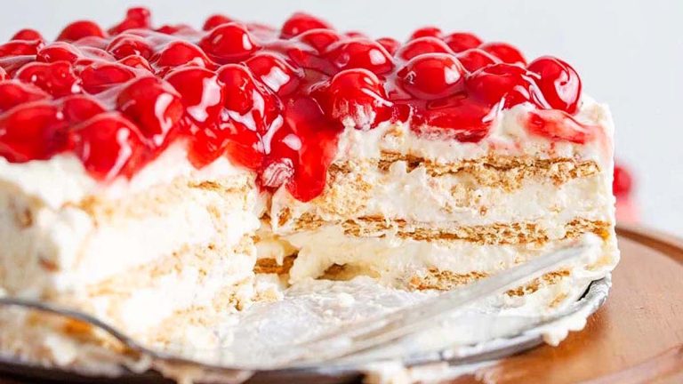 No Bake Cherry Cheesecake Icebox Cake.