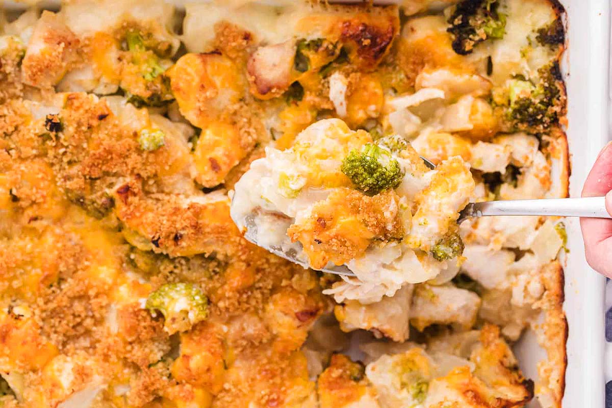 Chicken Broccoli Biscuit Bake. 
