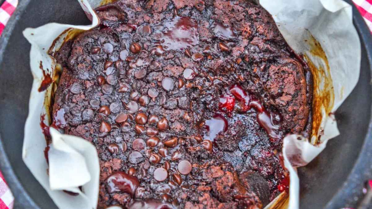 Chocolate Cherry Lava Cake Dutch Oven Recipe. 