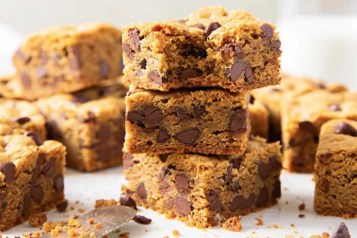 Chocolate Chip Cookie Bars. 