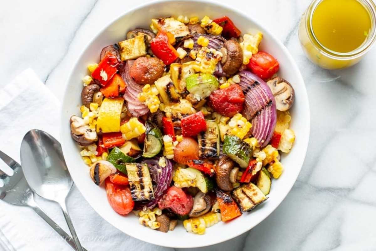 Chopped Grilled Vegetables. 