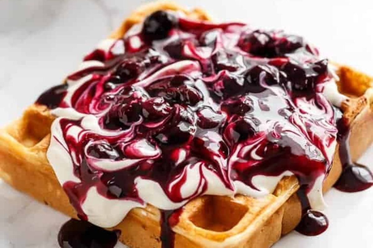 Classic Blueberry Lemon Cheesecake Waffles