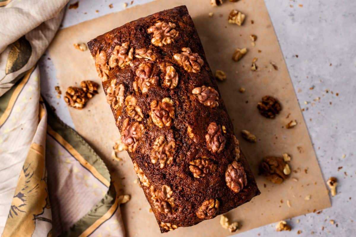 Coffee Walnut Loaf Cake. 