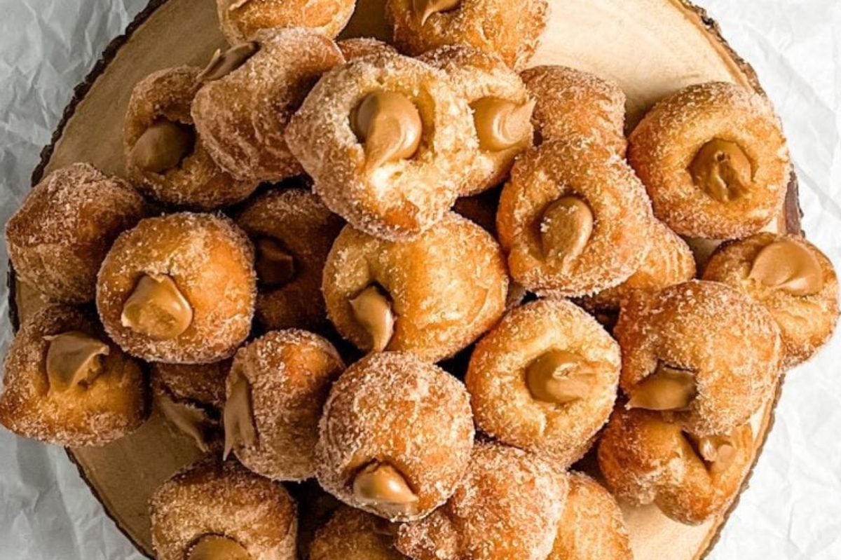 Cookie Butter Stuffed Doughnut Holes Sheri Silver