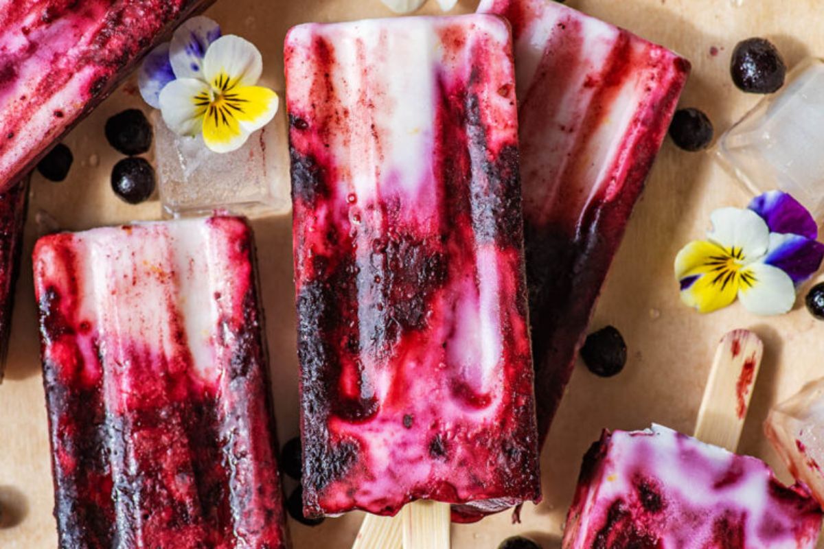 Creamy Lemon Blueberry Popsicles