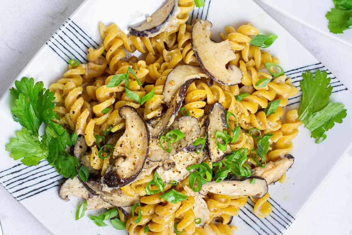 Creamy Miso Mushroom Pasta.