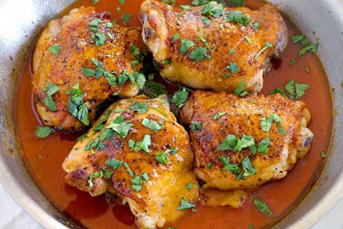 Crispy Honey Buffalo Chicken Thighs.