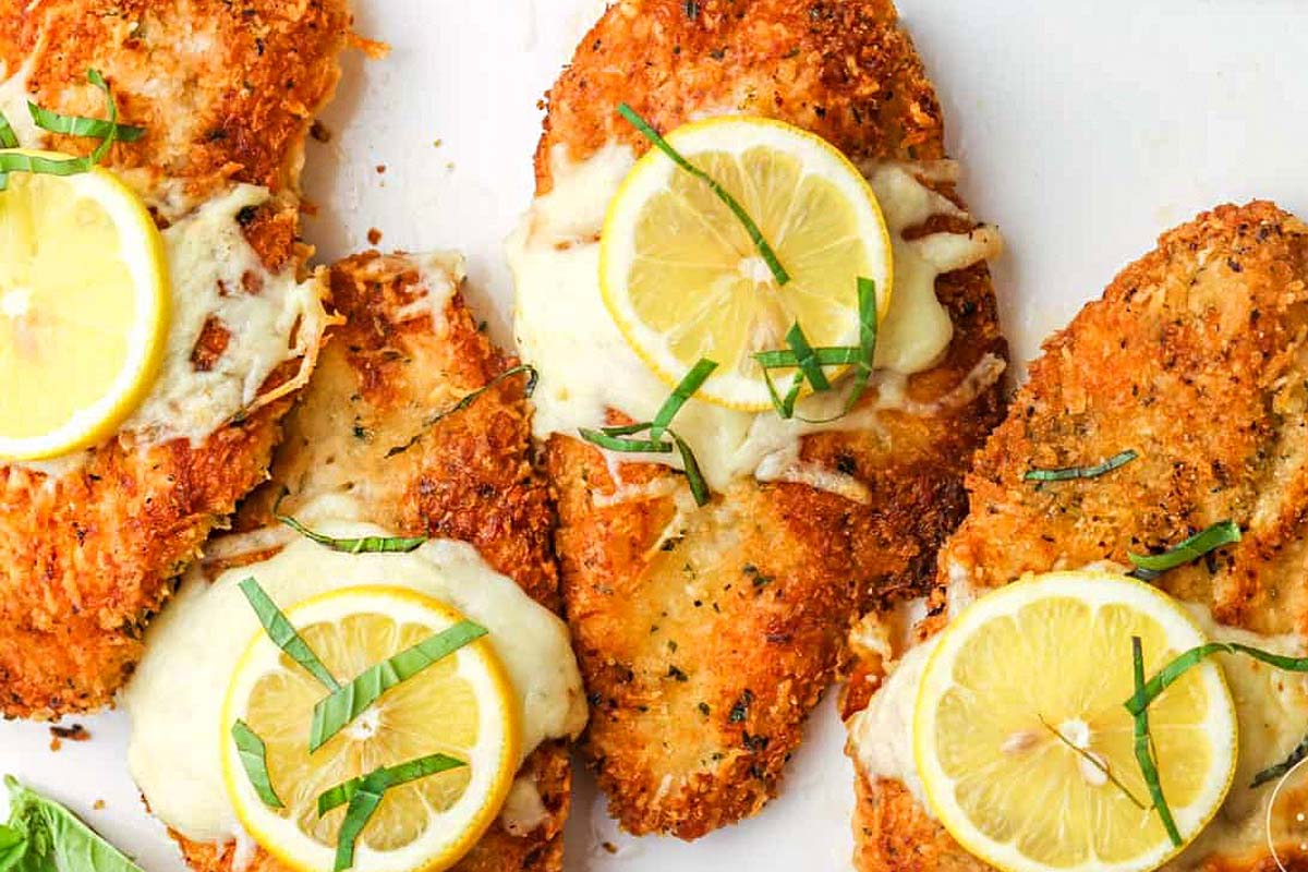 Crispy Crusted Chicken Romano. 