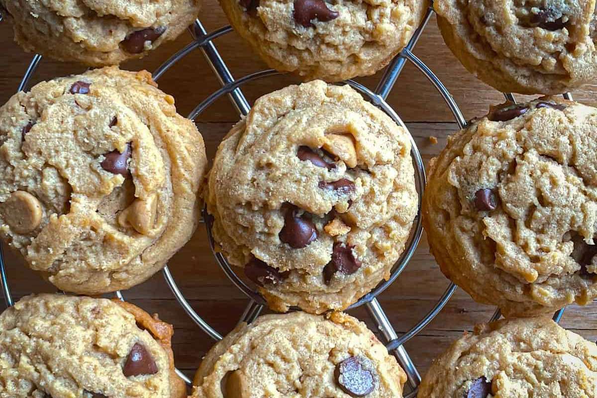 Double Peanut Butter Chocolate Chip Cookies. 