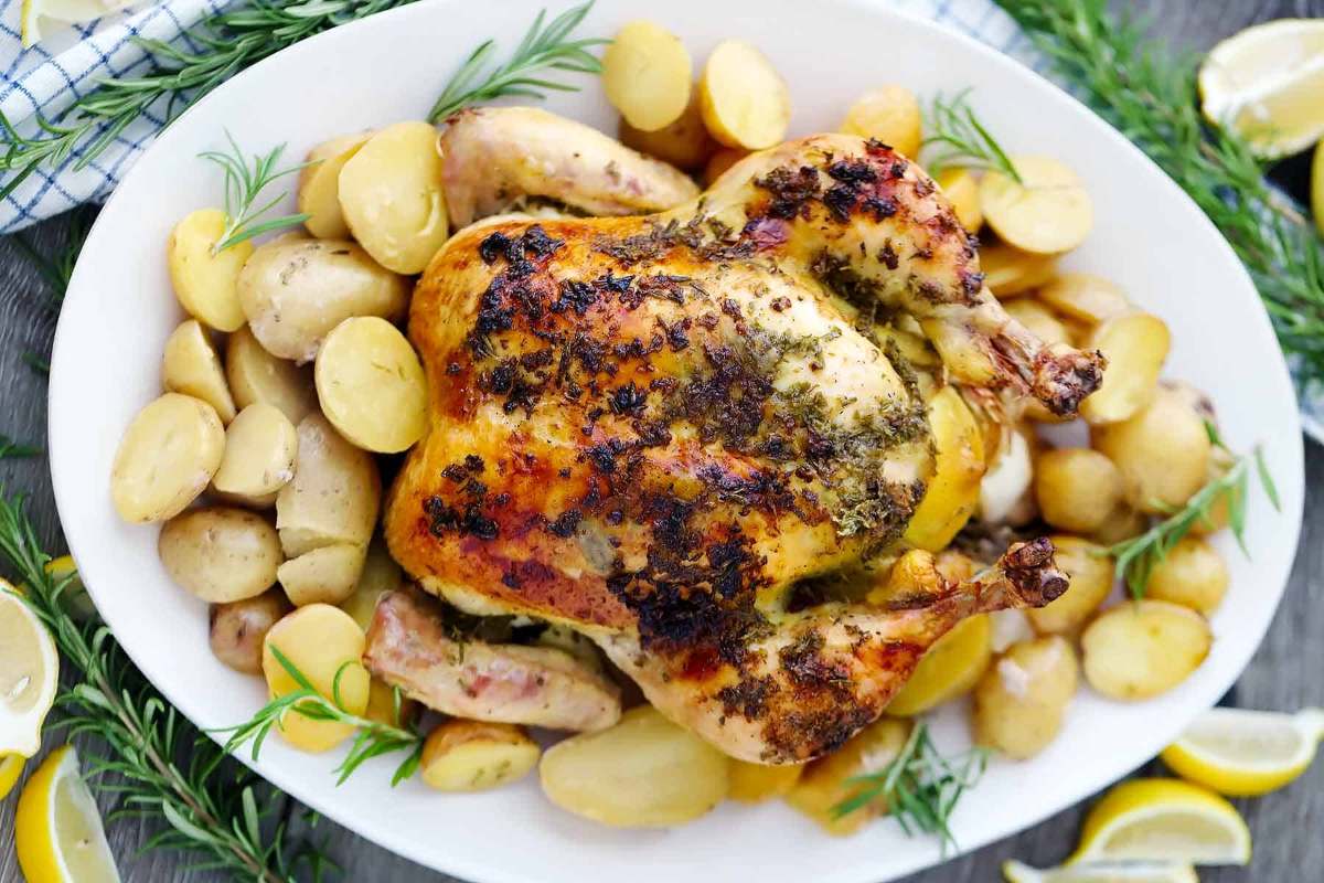 Dutch Oven Whole Roast Chicken.