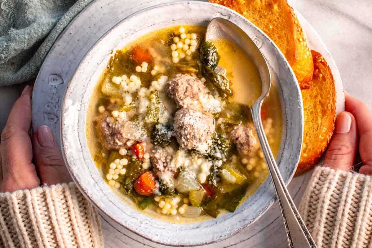 Easy Authentic Italian Wedding Soup. 