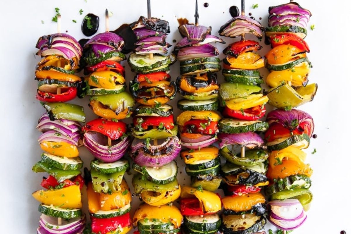 Easy Grilled Veggie Skewers.
