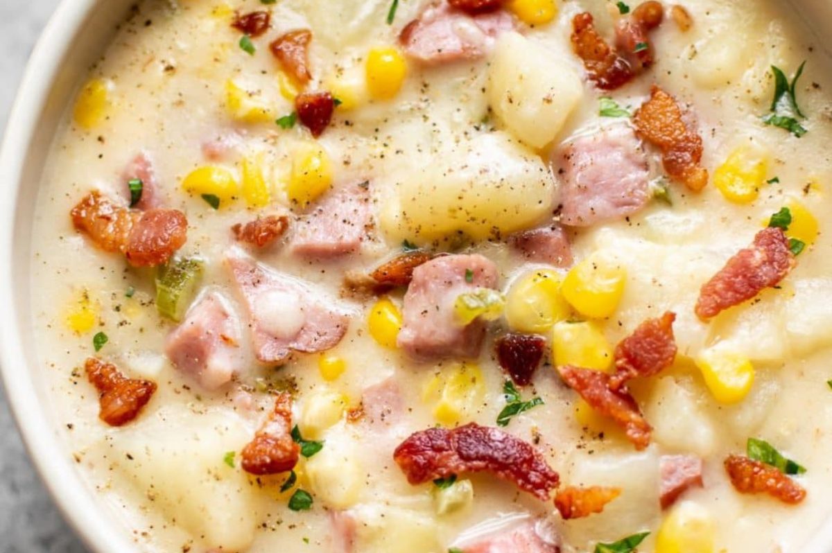 Easy Ham And Corn Chowder.