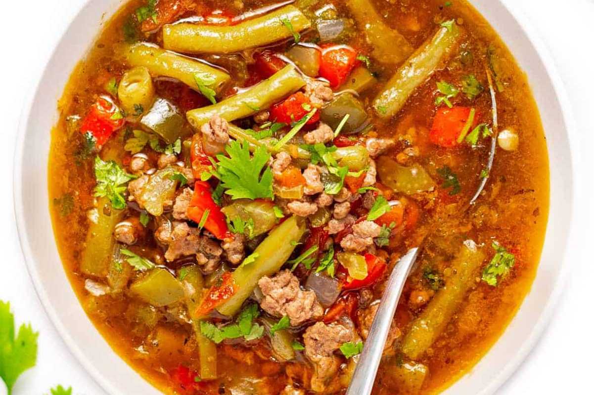Easy Hamburger Soup Recipe. 