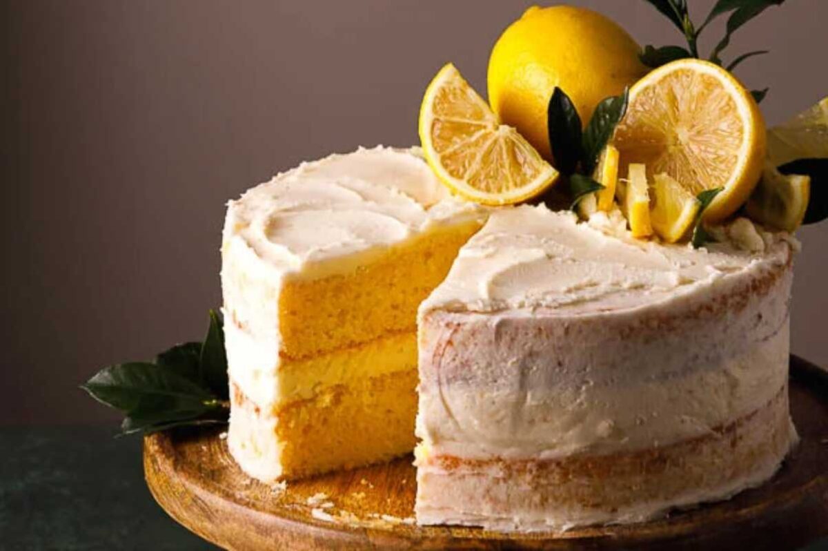 Easy Lemon Sponge Cake Recipe With Lemon Frosting. 