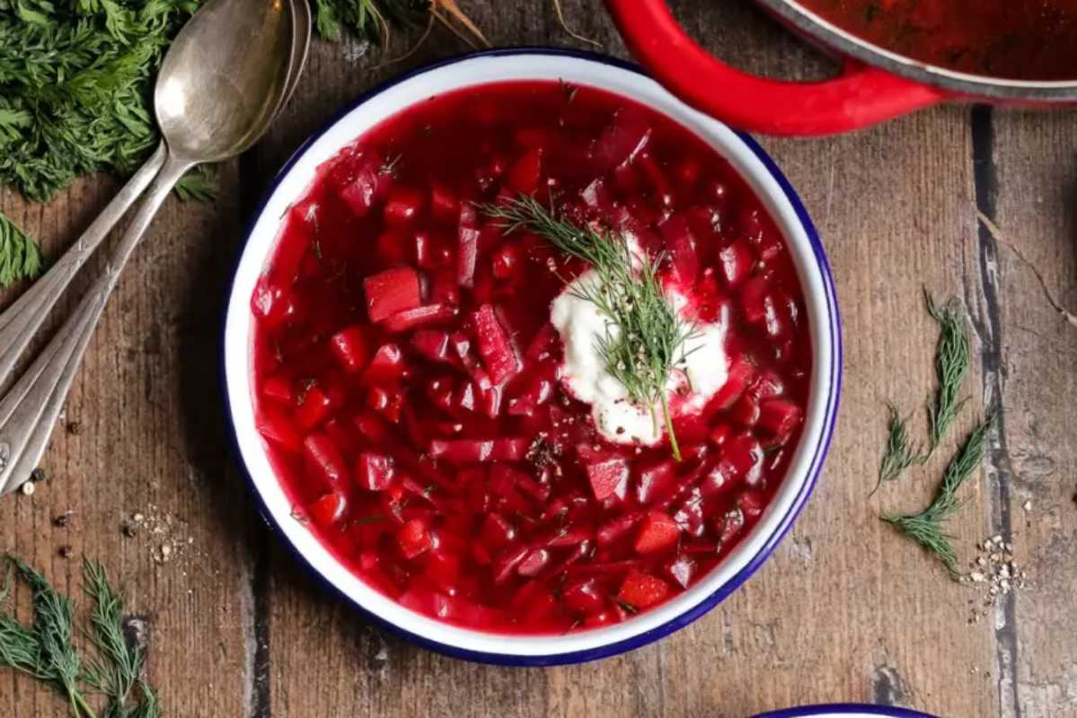 Easy Vegetarian Borscht Soup.