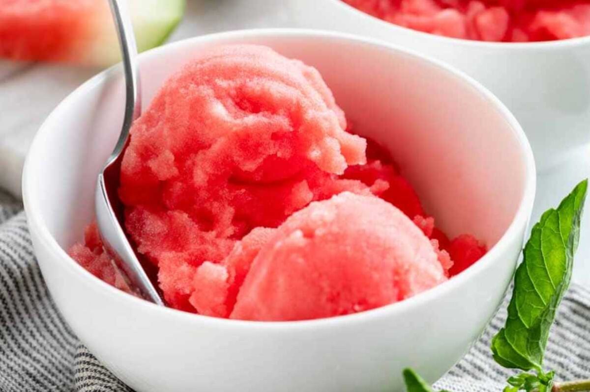 Easy Watermelon Sorbet. 