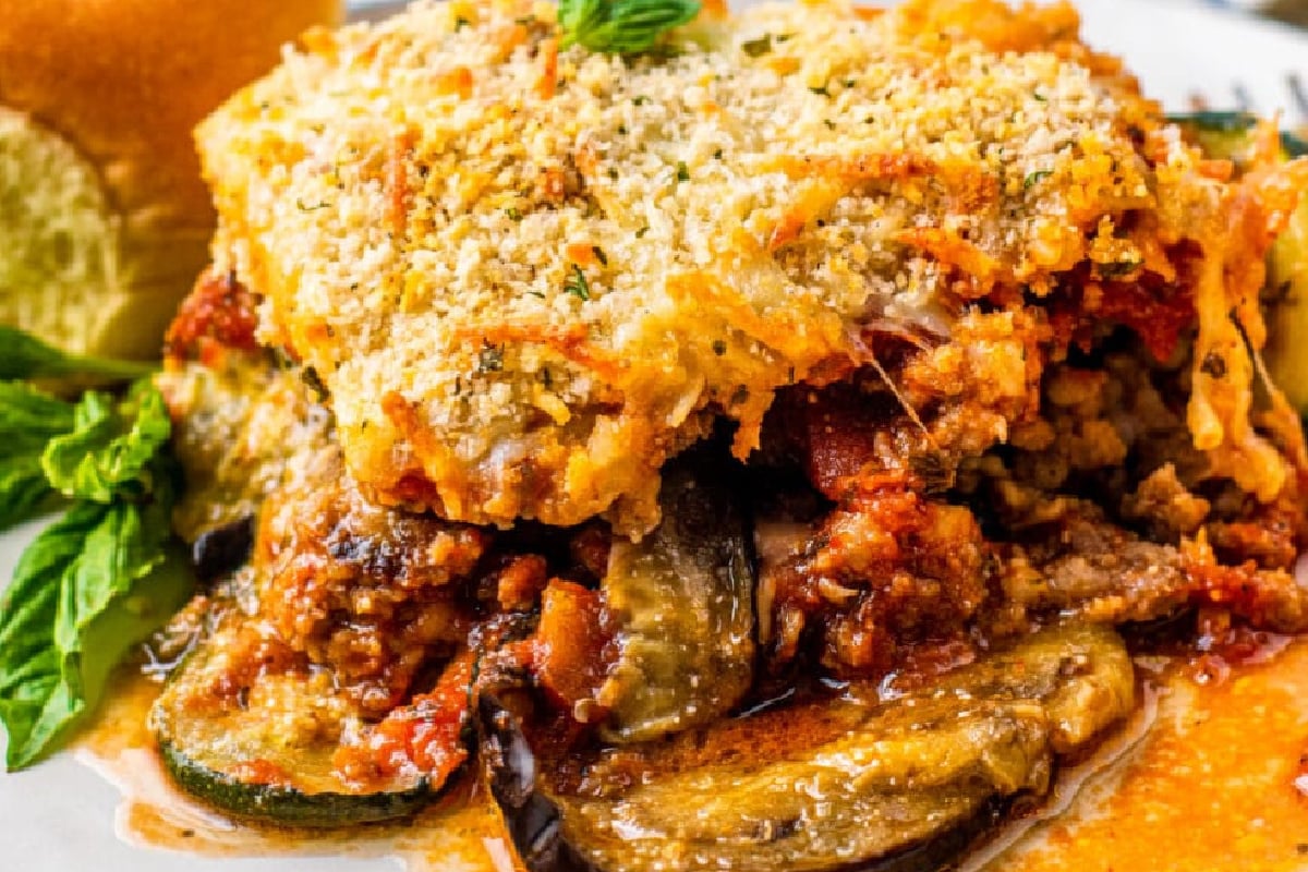 Eggplant Zucchini Lasagna. 