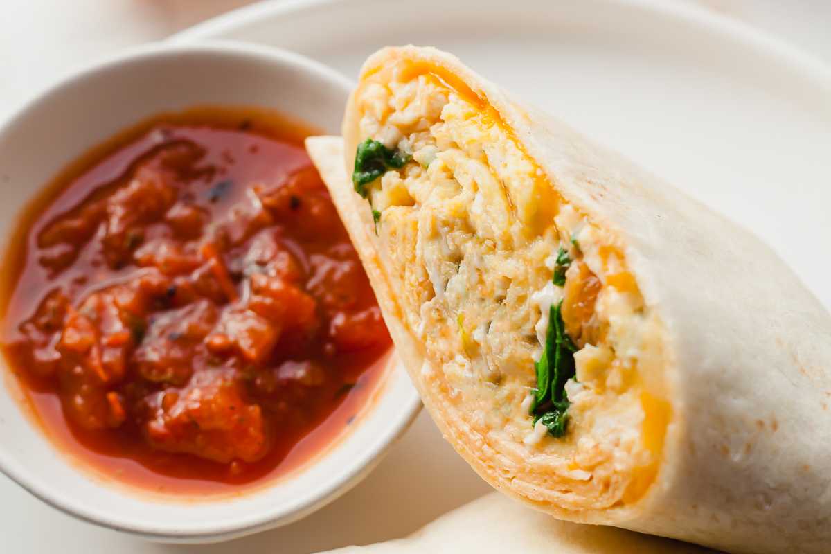 Five Minute Vegetarian Breakfast Burrito.