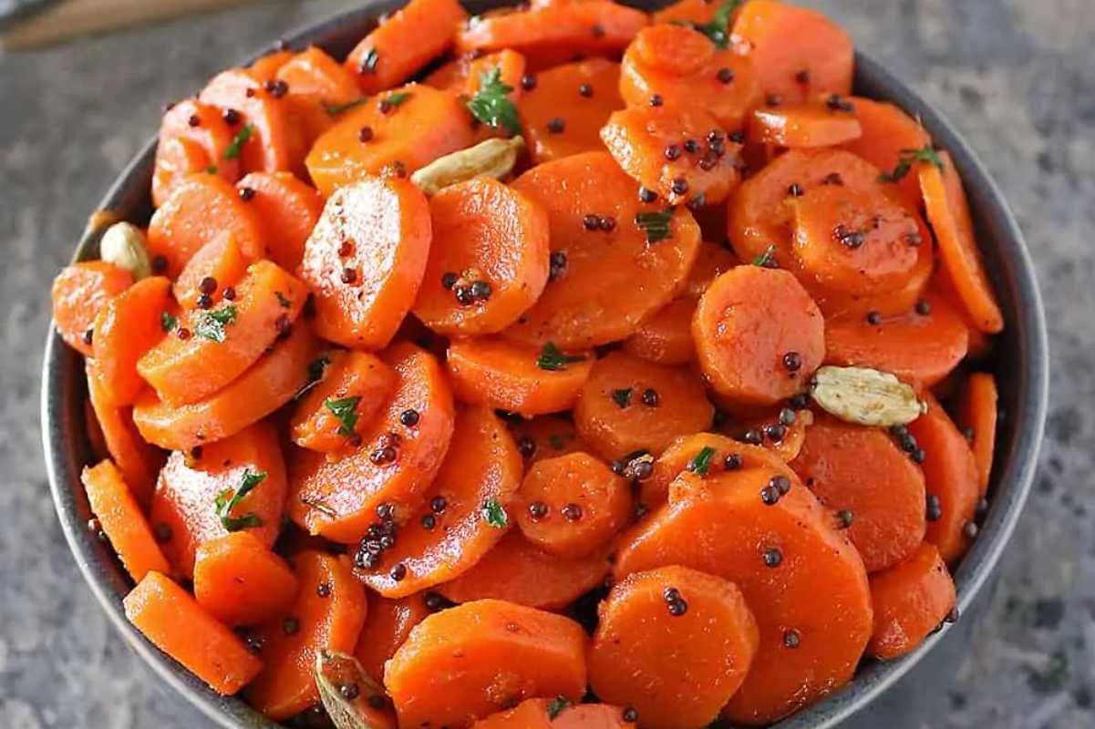 Ginger Cardamom Spiced Carrots Recipe. 