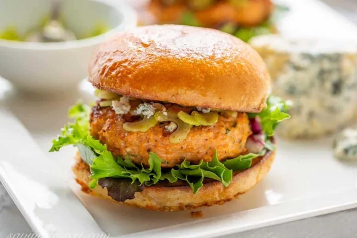 Grilled Buffalo Chicken Burger Recipe.