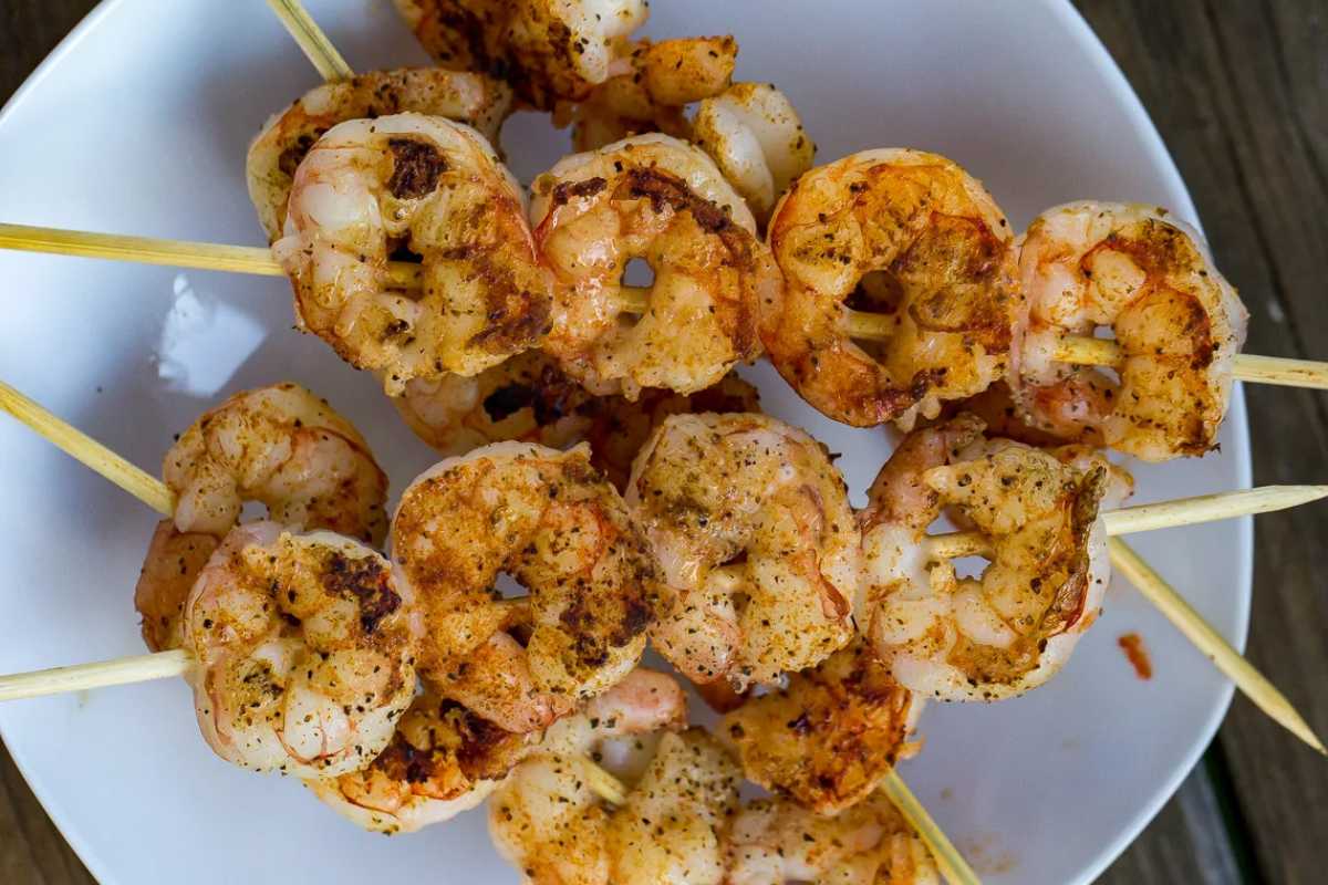 Grilled Shrimp Kabobs.