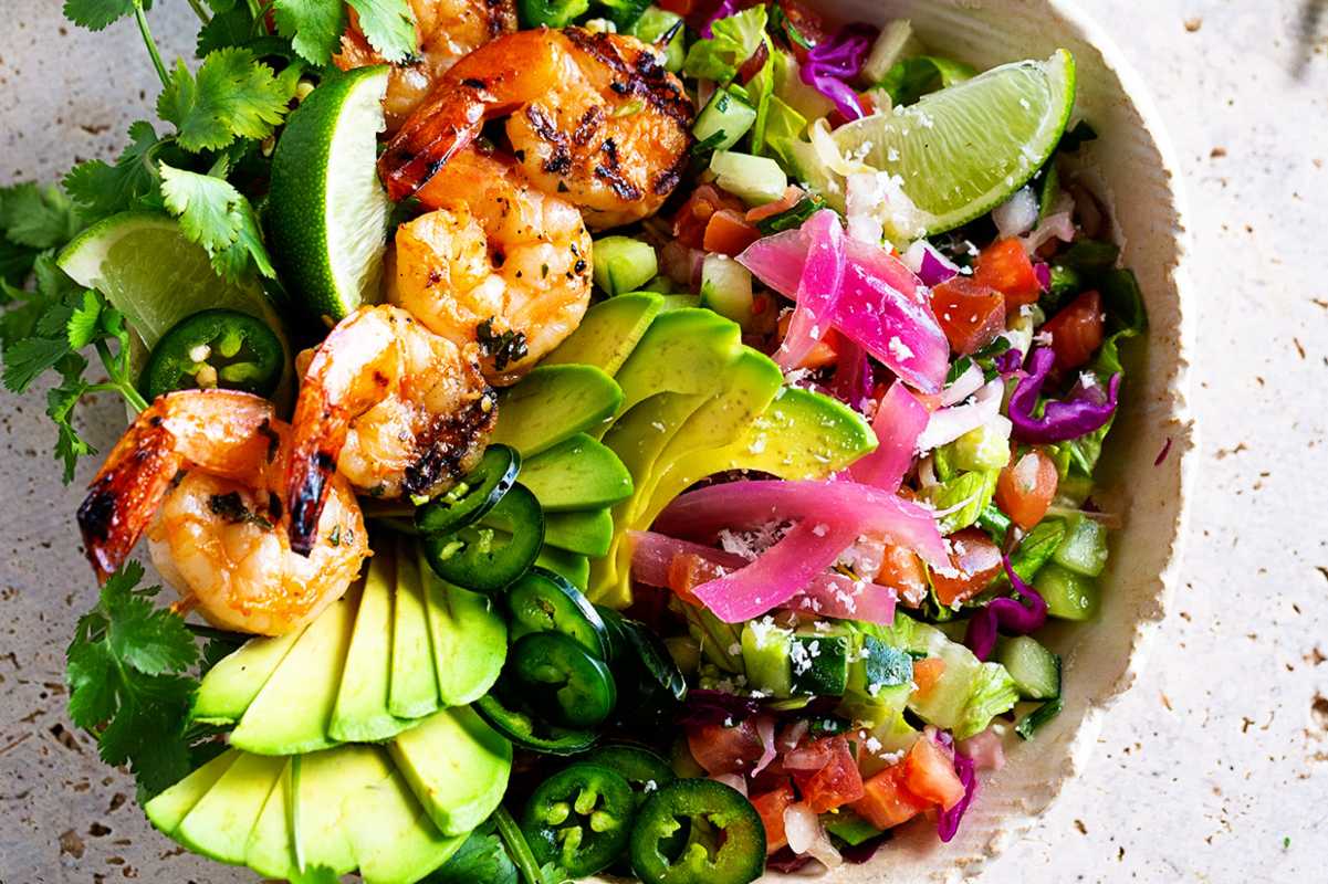 Grilled Shrimp Taco Bowls.