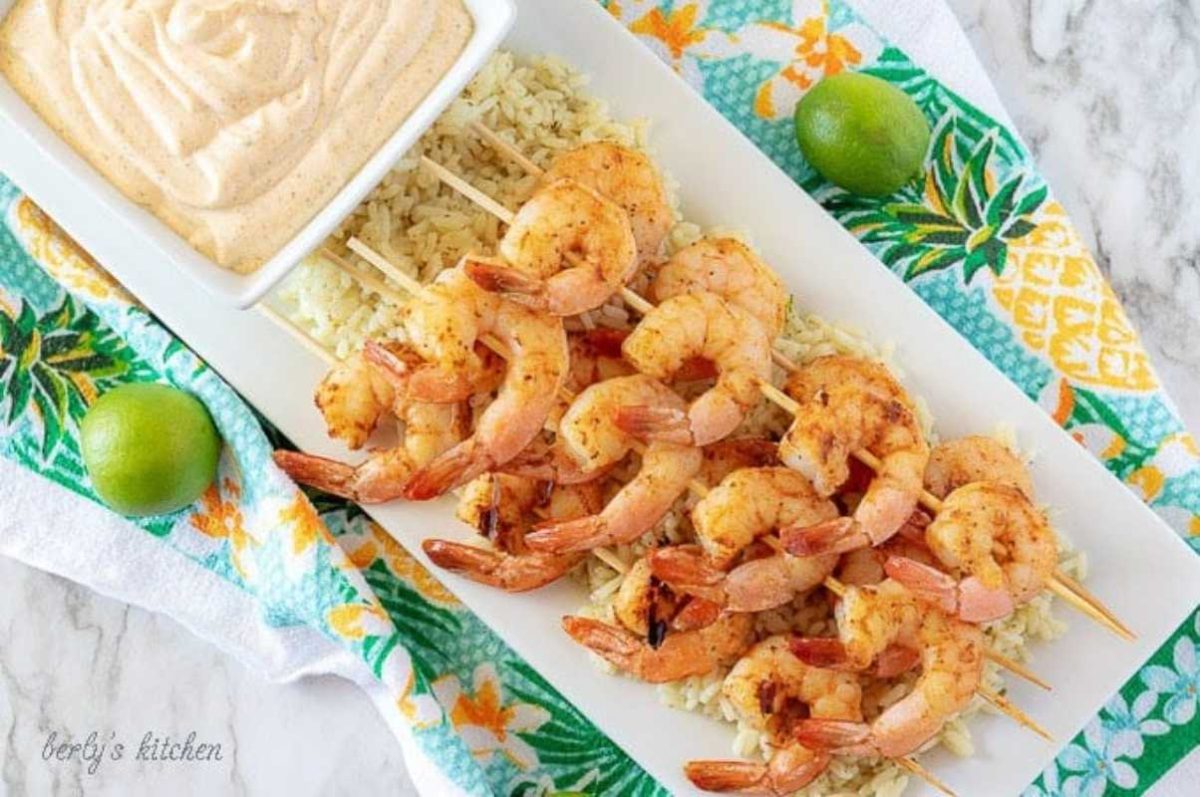 Grilled Shrimp with Key Lime Aioli.