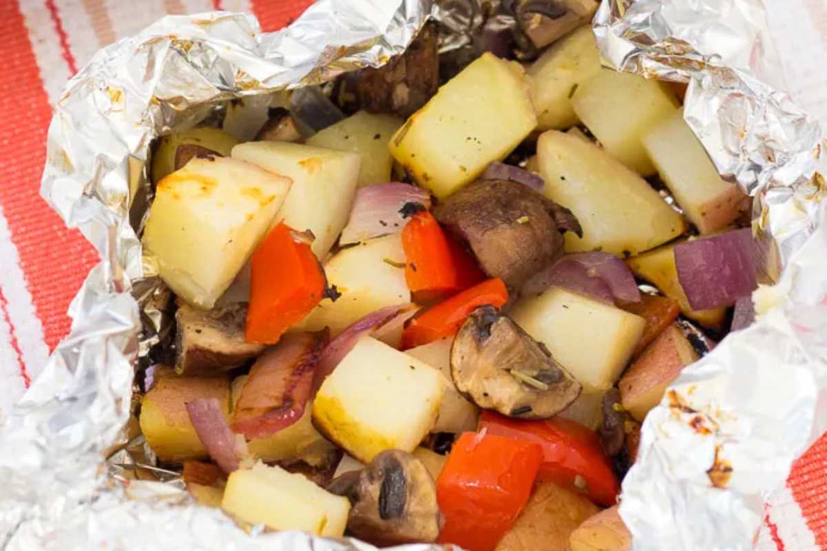 Grilled Vegetables In Foil.