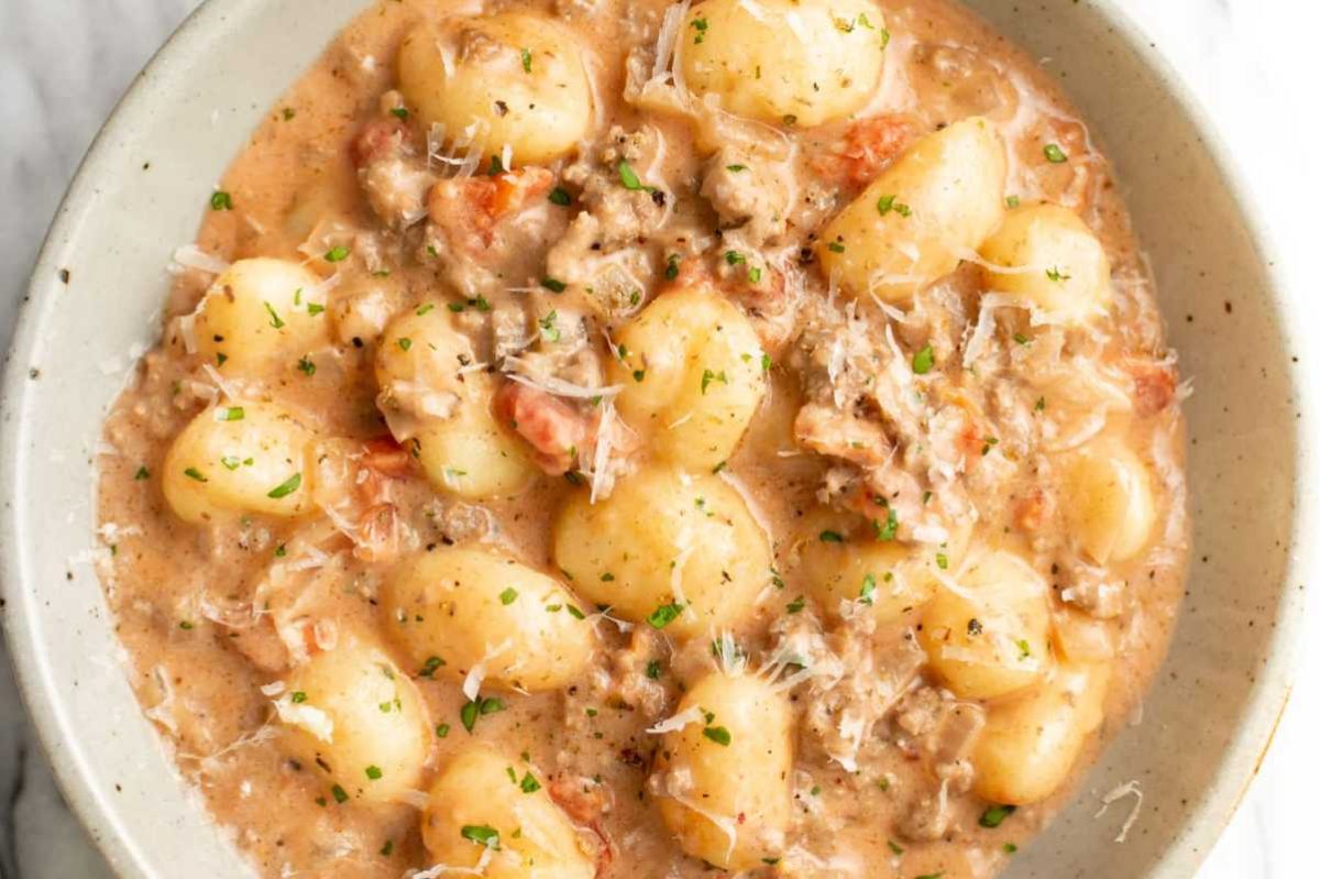 Ground Beef Gnocchi. 
