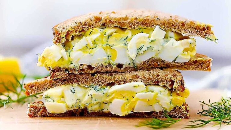 Healthy Greek Yogurt Egg Salad With Dill And Lemon.