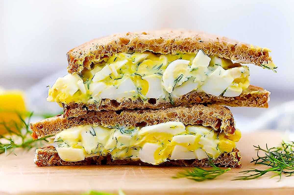 Healthy Greek Yogurt Egg Salad With Dill And Lemon.