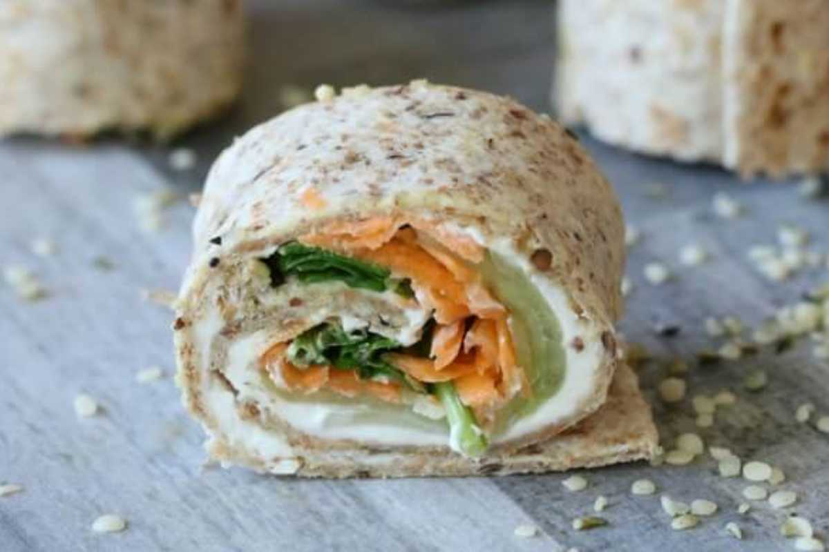 Healthy Veggie Pinwheels (Easy High Protein Wrap). 