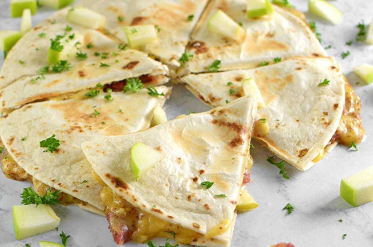 Honey Ham, Gouda, And Apple Quesadillas.