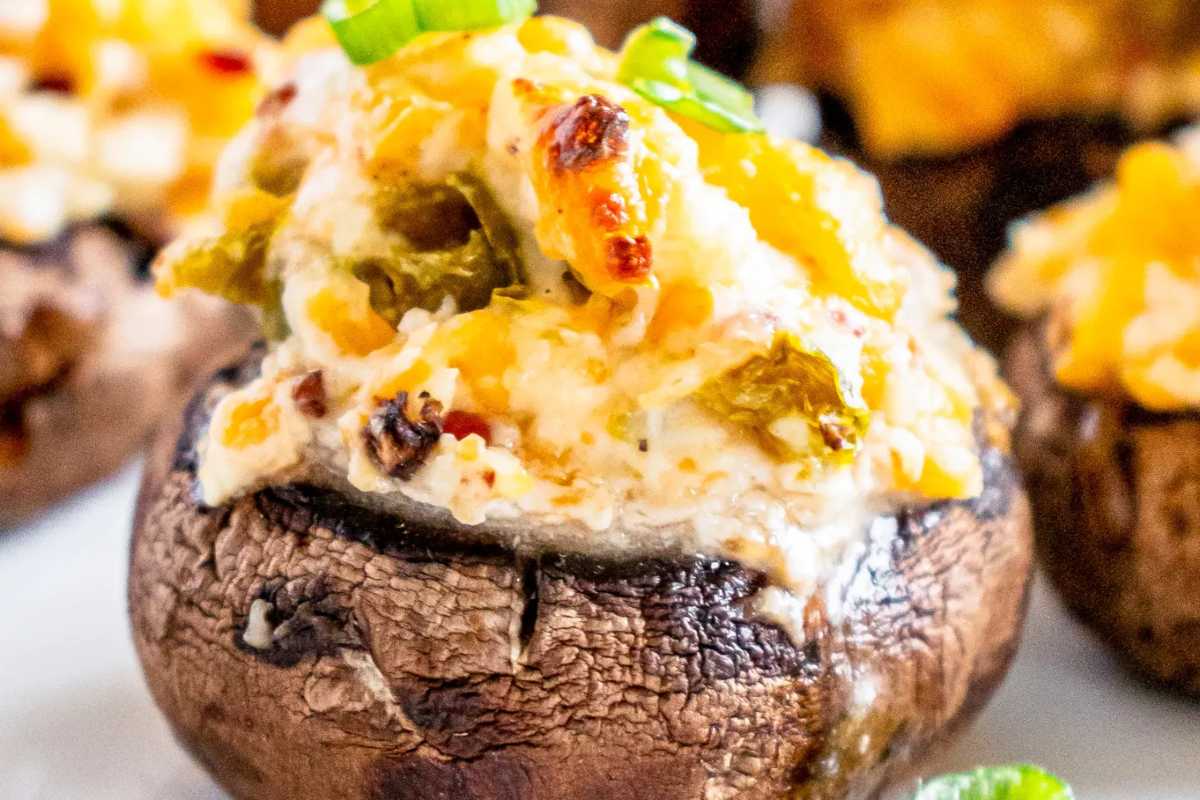 Jalapeno Popper Stuffed Mushrooms. 