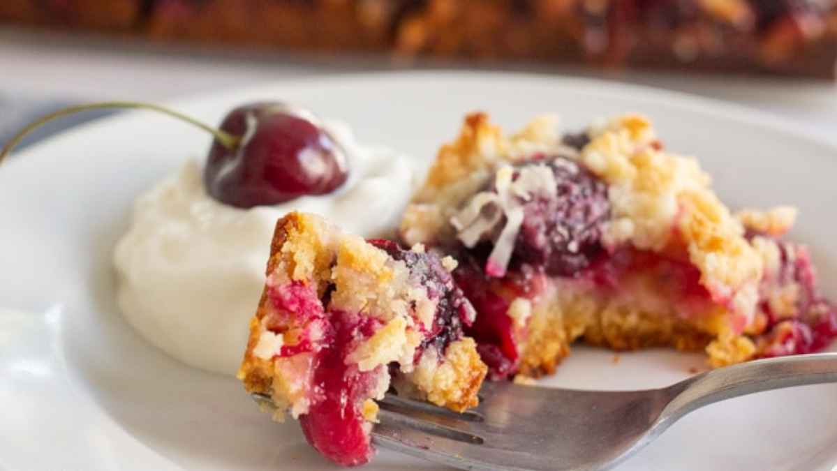 Keto Cherry Pie Bars. 