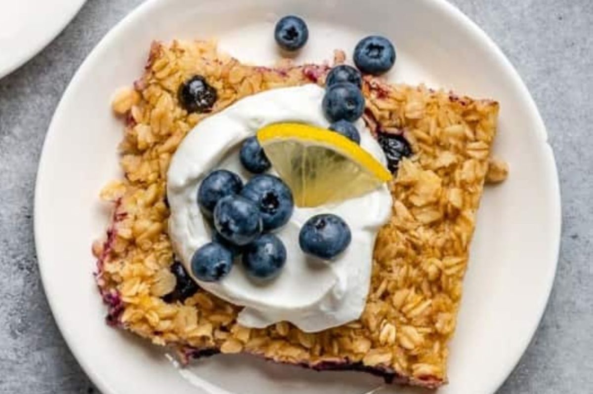 Lemon Blueberry Baked Oatmeal Breakfast
