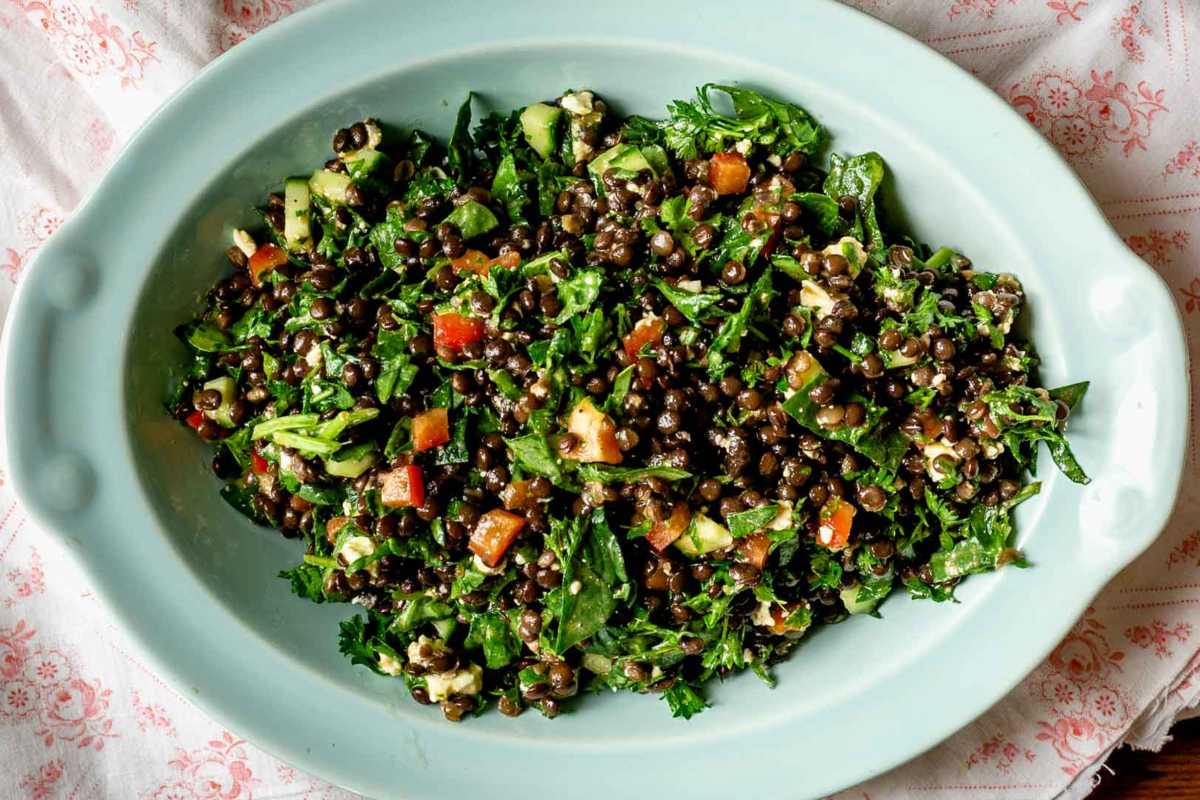 Mediterranean Black Lentil Salad.