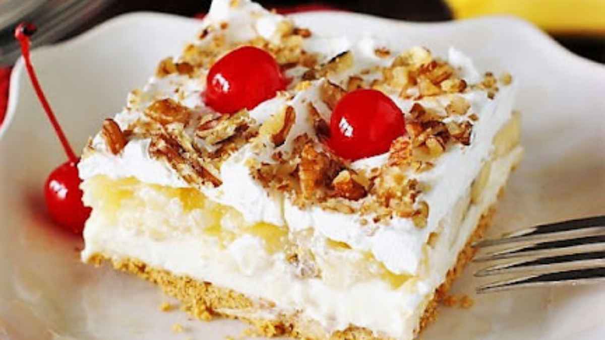 No-bake Banana Split Cake.