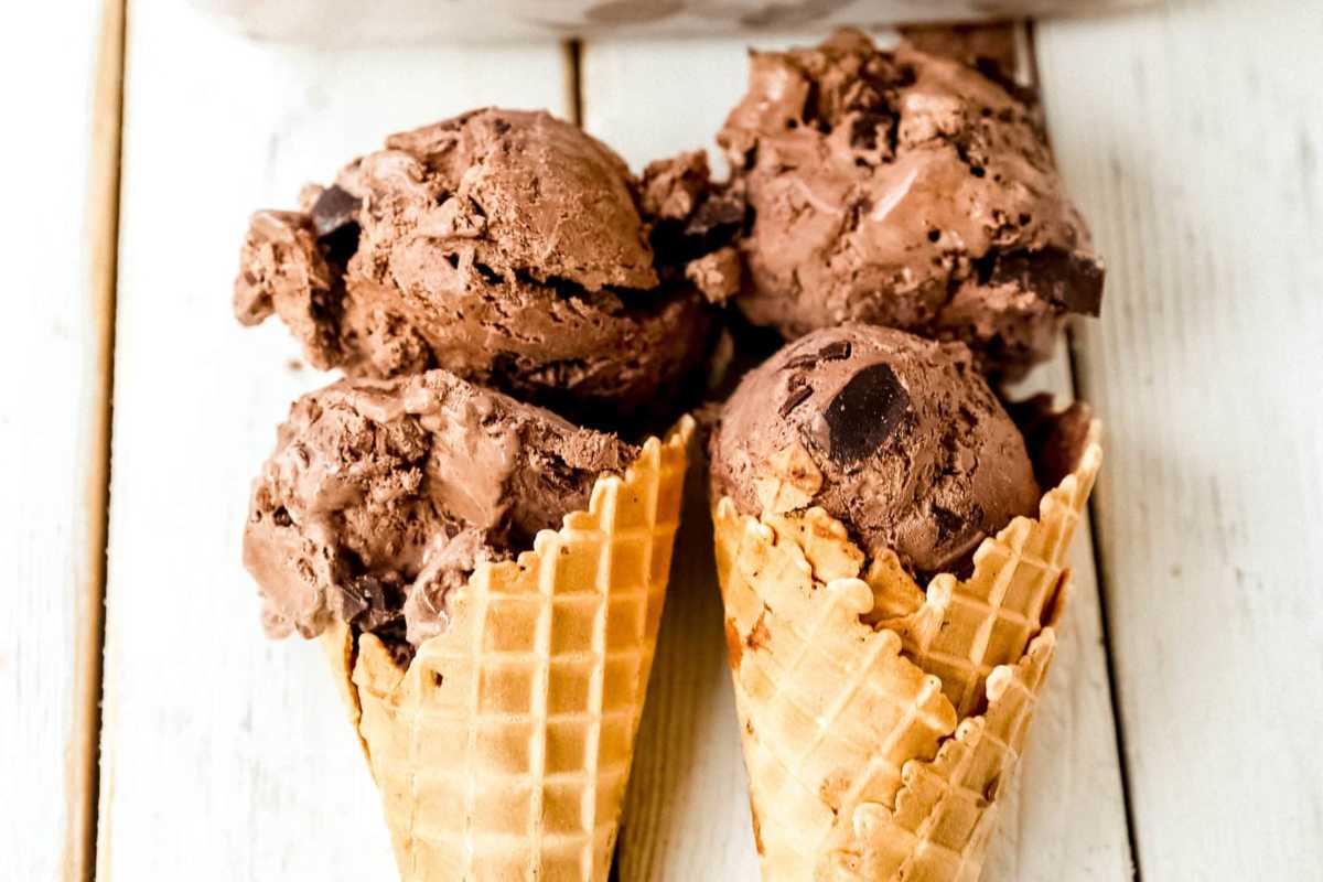 No-Churn Chocolate Chunk Ice Cream. 