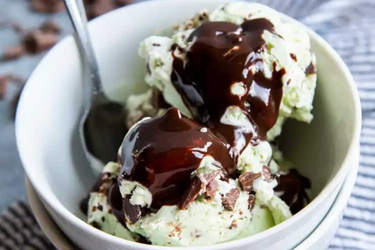 No Churn Mint Chocolate Chip Ice Cream.