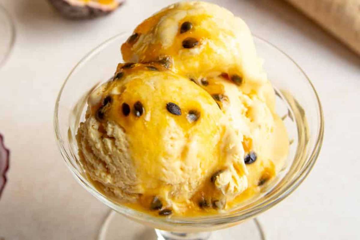 No Churn Passion Fruit Ice Cream.